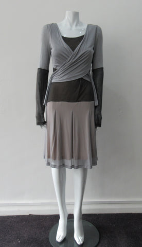 080813B -Black Flap Shoulder Dress