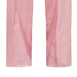 Pink Bell Trouser pants slacks bottoms shiny metallic front image close-up photo picture