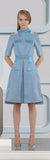 Prize Dress long mid-sleeve blue metallic front view model image photo picture