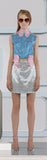 Mini Skirt silver pink plaid metallic model image photo picture