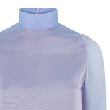 Sided Chiffon Dress long layered asymetrical blue pink grey gray front close-up image photo picture