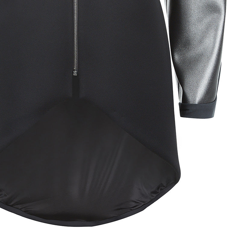 Black Trimmed Jacket coat outerwear black silver heavy front close-up image photo picture