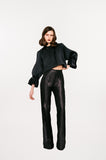 Black Sparkle Trouser pant pants slacks high waisted texture model photo picture