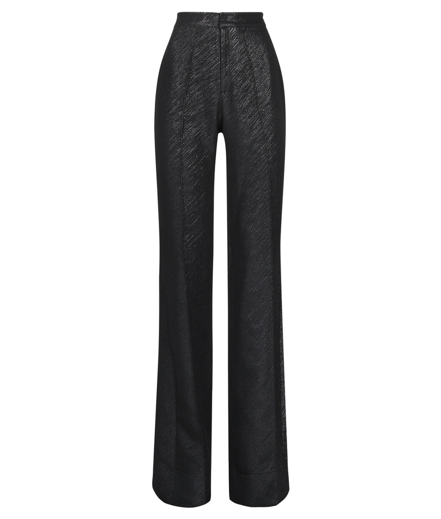 Black Sparkle Trouser pant pants slacks high waisted texture front image photo picture