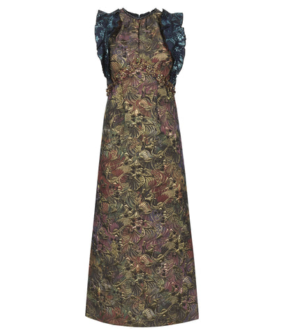 160113C -Dark Sleevelss Slit Dress