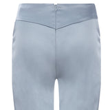 Ruched Pocket Trouser pant pants slacks taupe ruche grey gray shiny stretch back close-up image photo picture