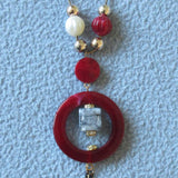Red Ring Necklace red circle, blue stone multiple beads beige red gold zoom image photo picture