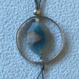 Blue Stone Necklace black cord beads zoom image photo picture