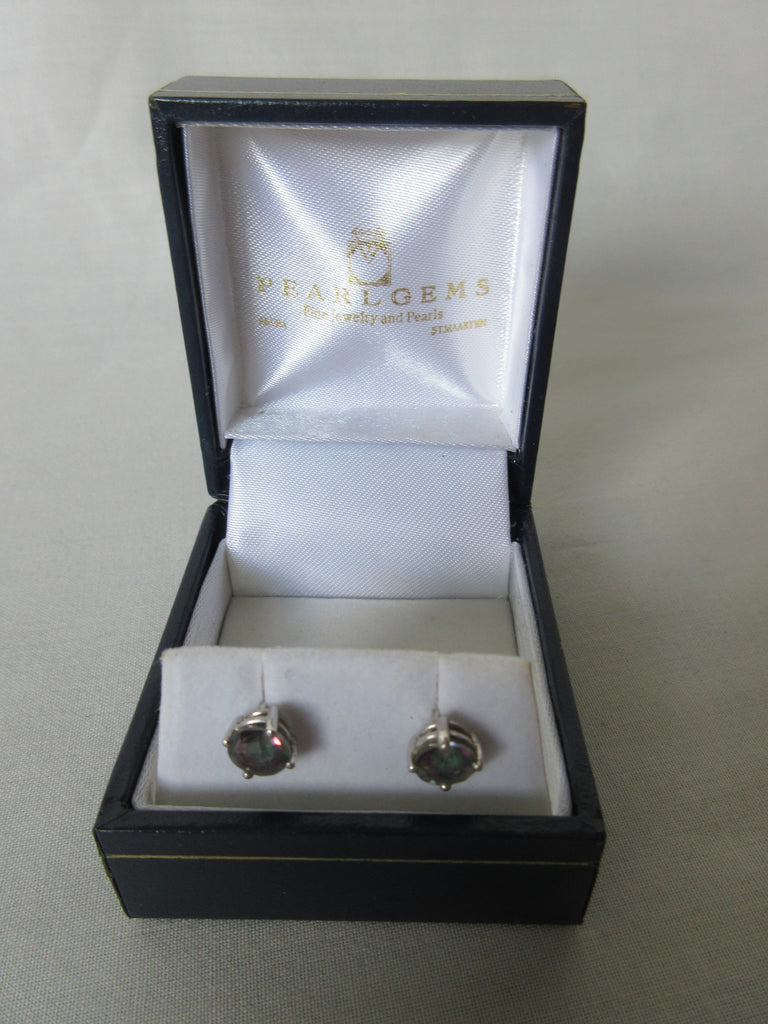 Pearlgems grey stone earrings in box image photo picture
