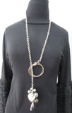 Ball & Leaf Chain Necklace With Copper Circular Twists. Open length 97cm. 90 grams approximate weight