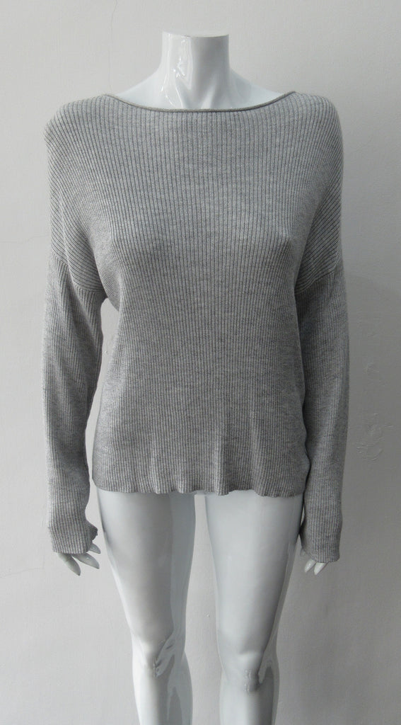Line Grey Cable Knit Jumper, Soft cable knit jumper with extra wide neck , CB Length 59cm, Sleeve Length from neck 82cm,  400g approximate weight,  65% Cotton, 25% Cupro, 10% Merino Wool, Dry Clean Only, Made in China